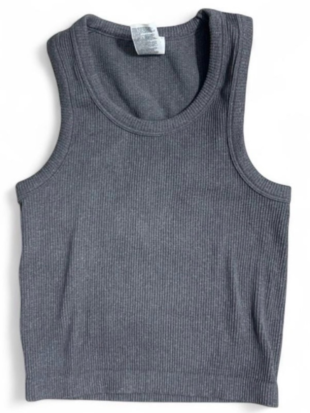 Blue Ribbed Tank Top - Gray - Picture 2 of 2